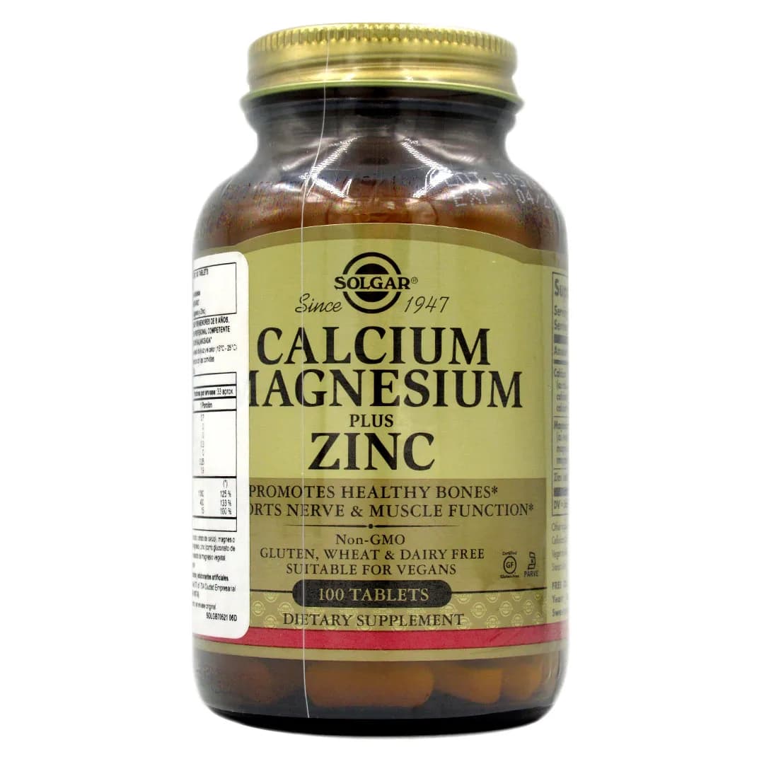 Calcio Magnesio Plus y Zinc Vegano 100 Tabletas
