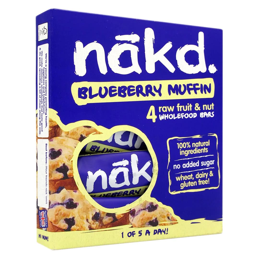Pack de 4 Barras Veganas Blueberry Muffin Sin Glúten 35 grs