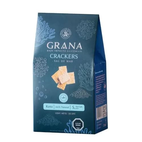 Crackers Keto Vegana Sal de mar 120 gr.