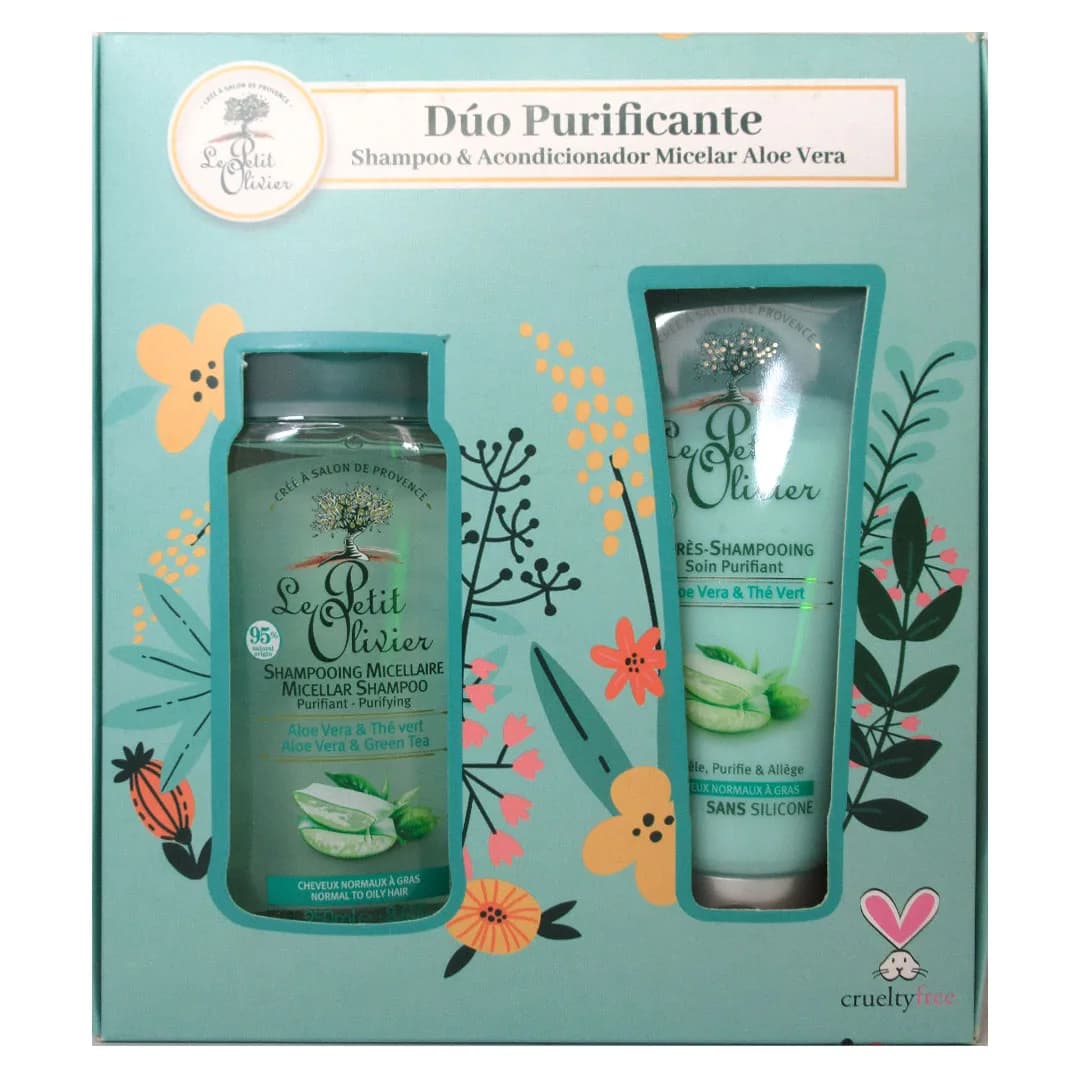 Duo Purificante Shampoo y Balsamo Micelar- Aloe Vera Cabello Graso Vegano