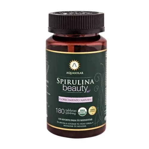 Spirulina Beauty 500 mg 100% Orgánica 180 tabletas