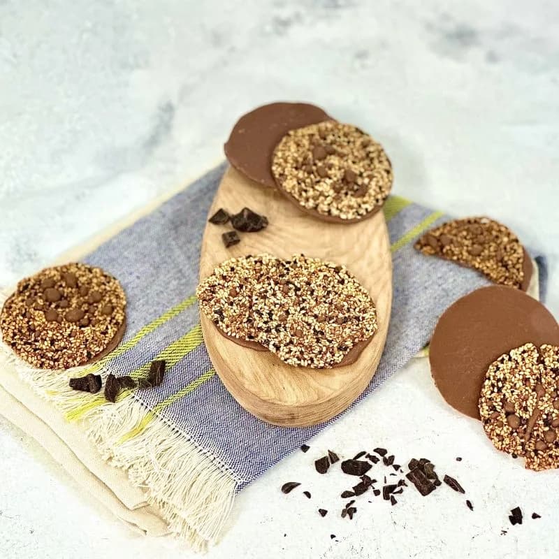 Galletas Florentinas sin Azúcar, Sésamo y Chocolate de Leche, 8 un