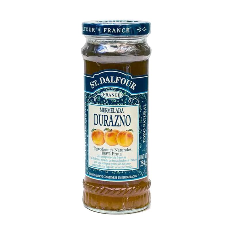 Mermelada de Durazno 100% fruta sin azúcar añadida 284 grs