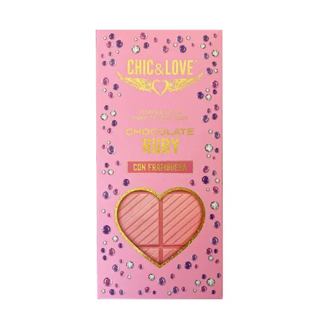 Chocolate Ruby con Frambuesa sin glúten 100 grs