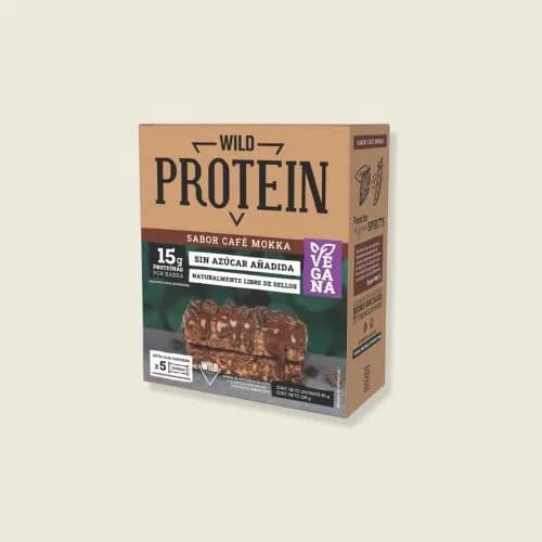 Caja de 5 Barras de Proteínas Vegetal Sin Azúcar Añadida Sabor Café Mokka 225 grs