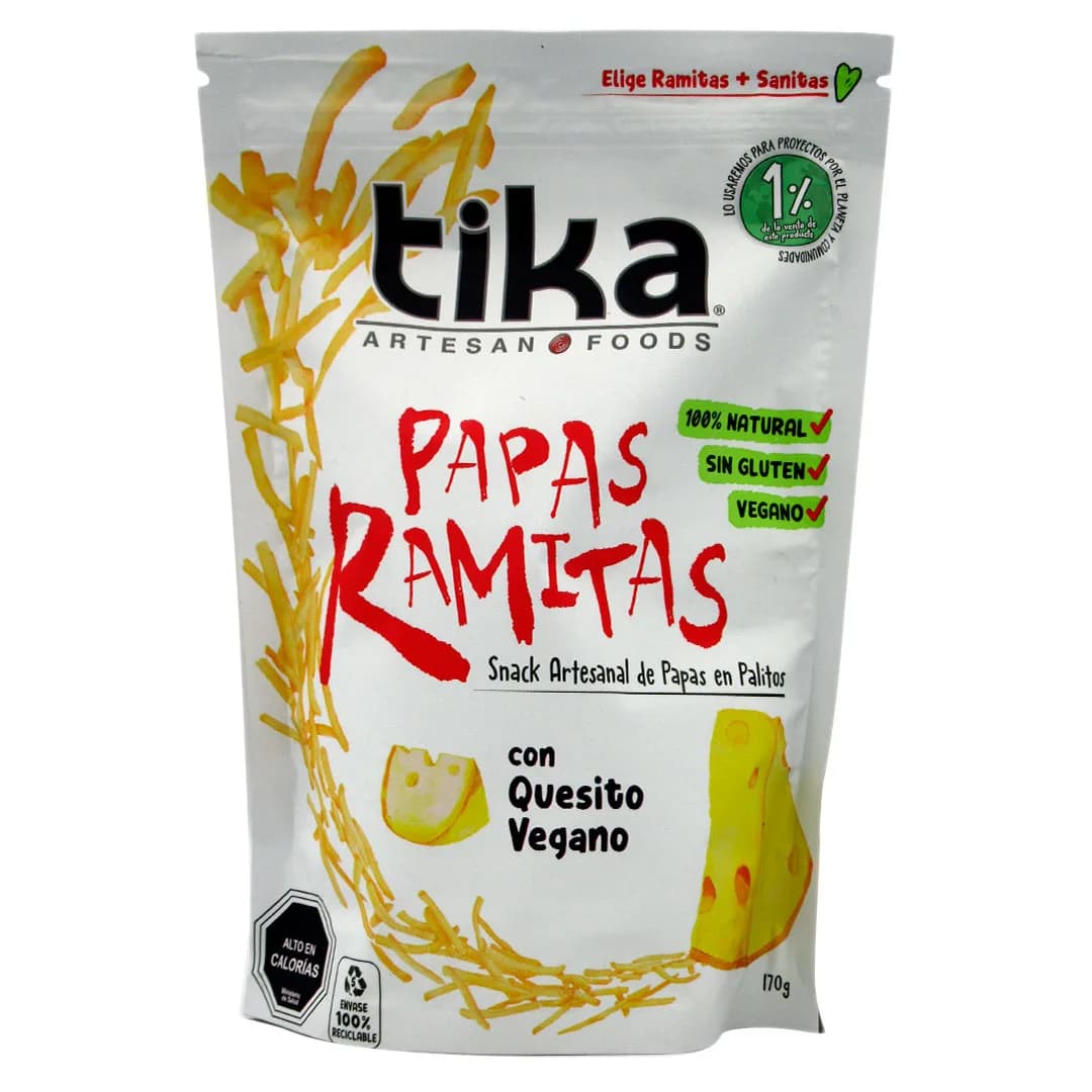 Papas Ramitas De QuesoVeganas Sin Gluten 100% Natural 170 Grs