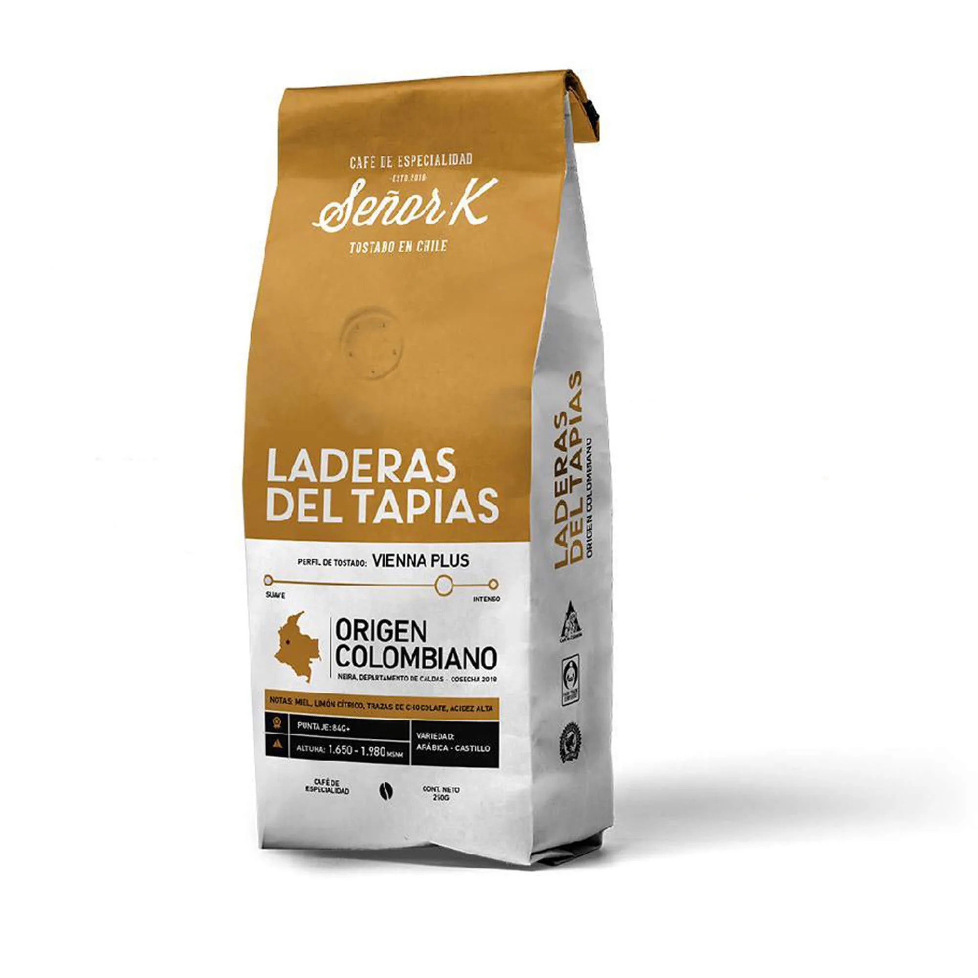 Café Colombiano Molido Laderas, 250 grs