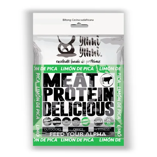 Snack Keto de Carne de Vacuno Sabor Limón de Pica 25 grs