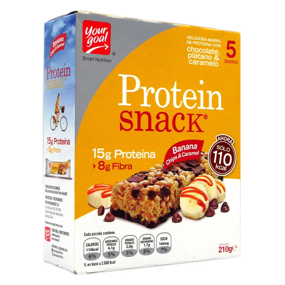 Pack 5 Barras de Proteína Banana Chips y Caramelo 210 gr