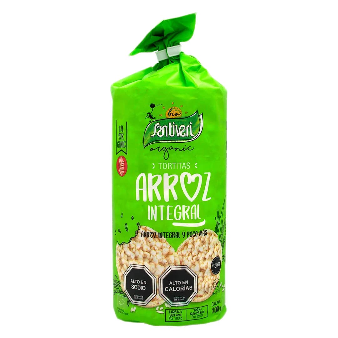 Tortitas de Arroz Integral Orgánica vegano sin gluten 100 Grs