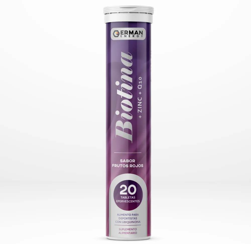 Biotina Zin Q10 Sin Gluten Sabor Frutos Rojos 20 Tabletas Efervescentes