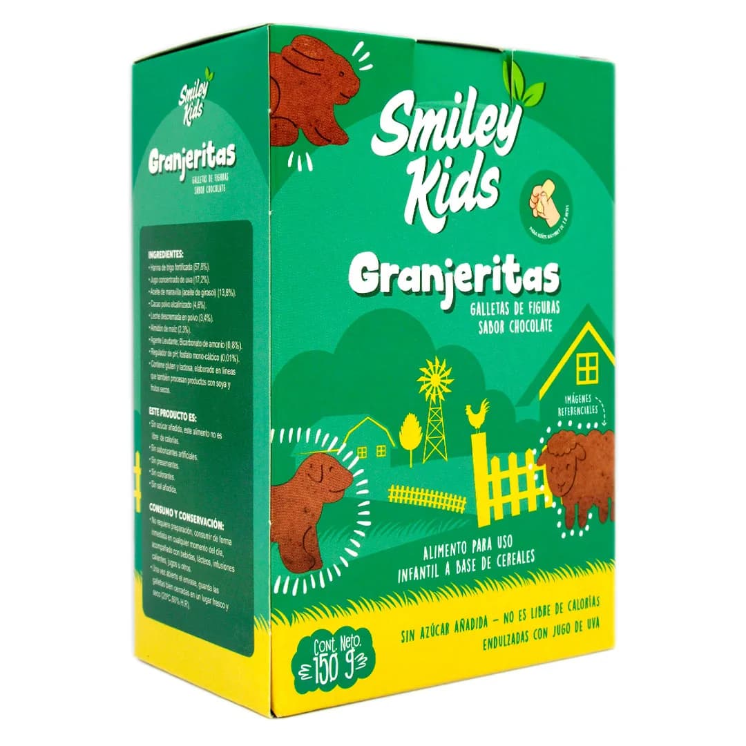Galletas de Figuras Granjeritas Sabor Chocolate 150 Grs