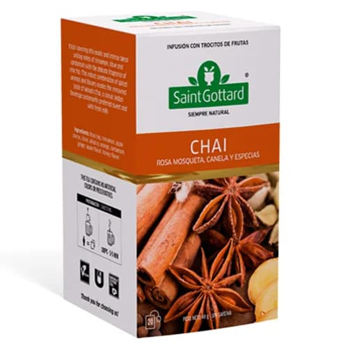 Té Chai Rosa Mosqueta Canela Especias 20 bolsas