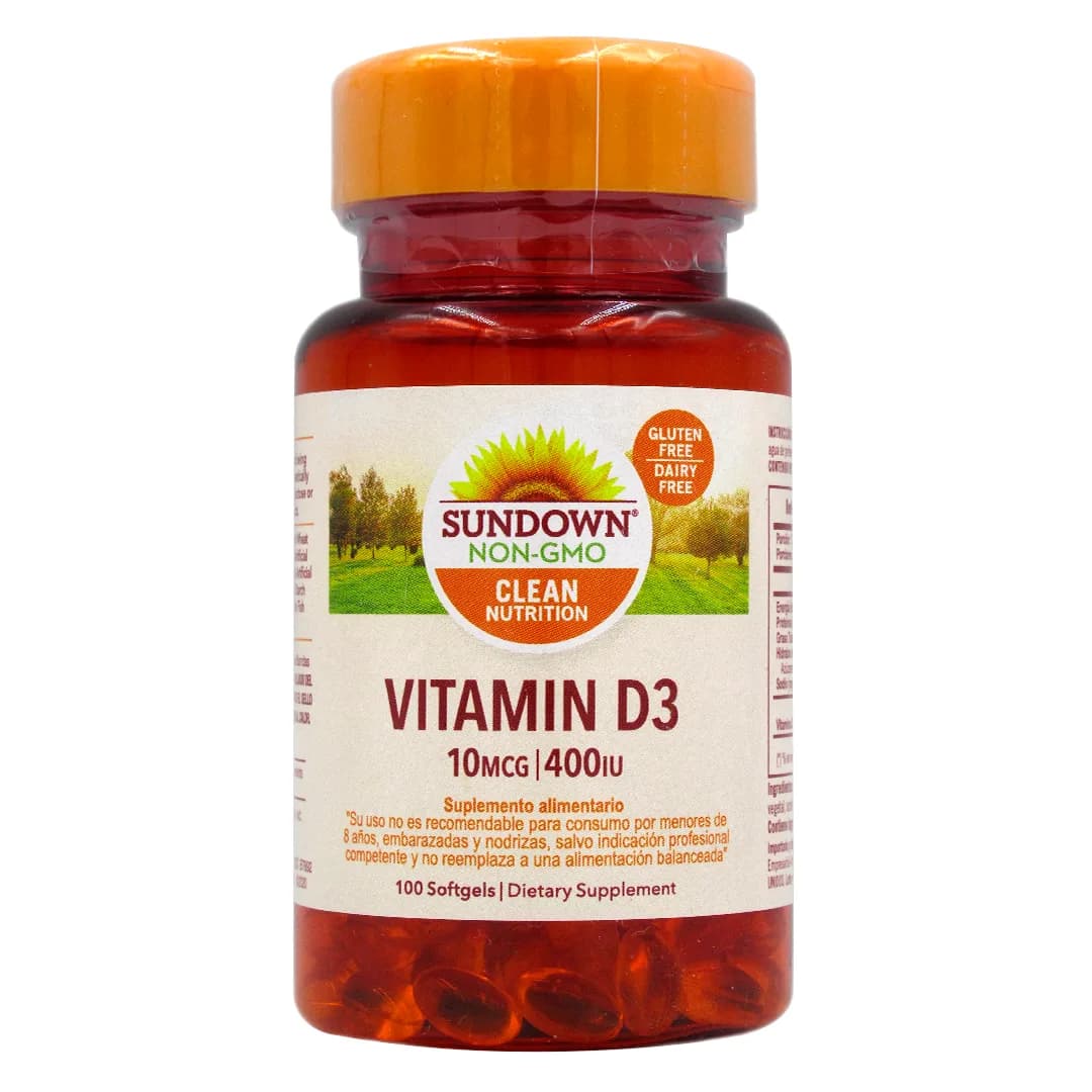 Vitamina D3 400 UI Sin Gluten Sin Gmo 100 Capsulas