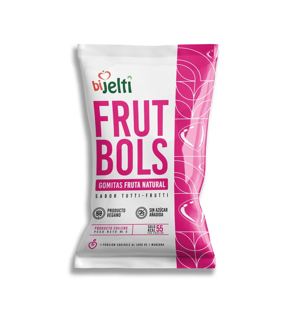 Gomita Fruta Natural Sabor Tutti Frutti Vegano Sin Azúcar 45 Gramos