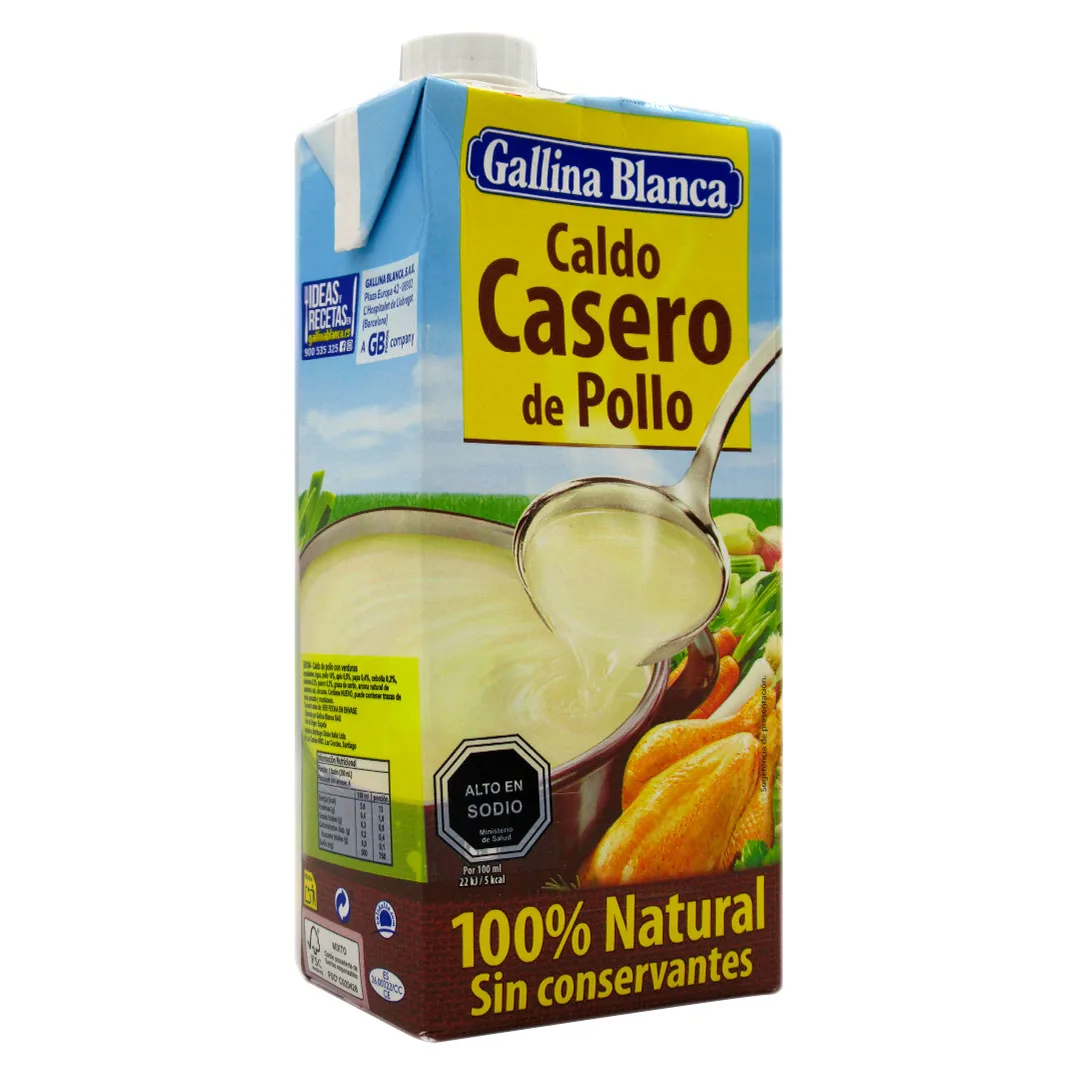 Caldo Casero de Pollo 100% Natural sin conservantes 1000 ML