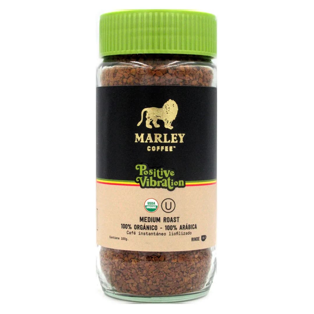 Café Instantaneo Liofilizado, 100% Orgánico, Arabico, Tostado Medio, 100 gr