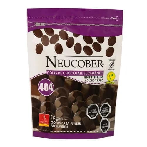 Gotas de Chocolate Sucedaneo Bitter baño Alto Rendimiento Sin Gluten 1 kg