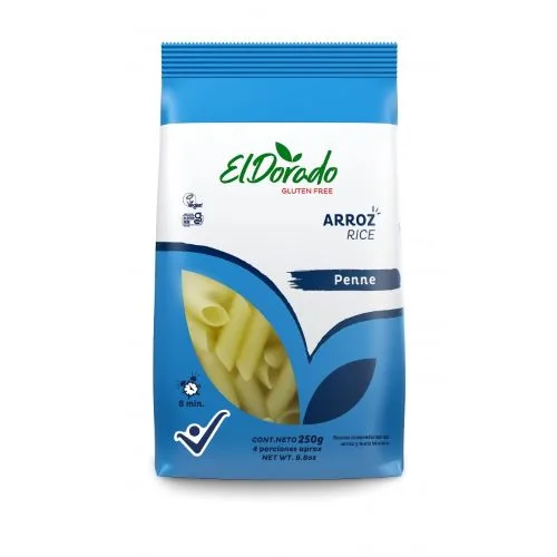 Pasta de Arroz sin gluten Vegana Penne 250 Gr