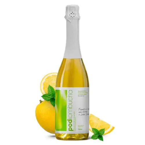 Espumante Kombucha Limón y Menta 750 ml
