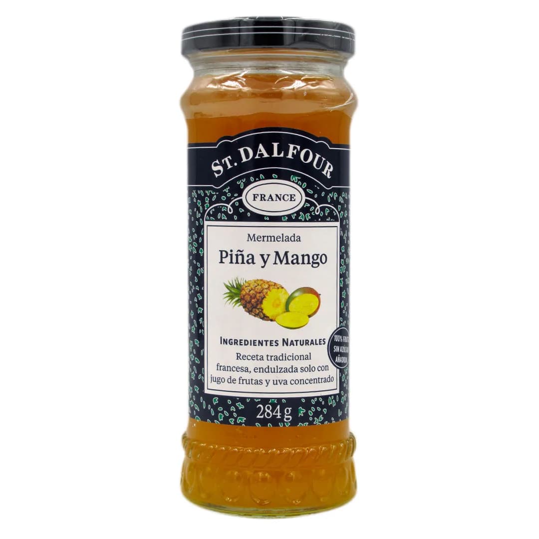Mermelada de Piña y Mango 100% fruta sin azúcar añadida 284 grs