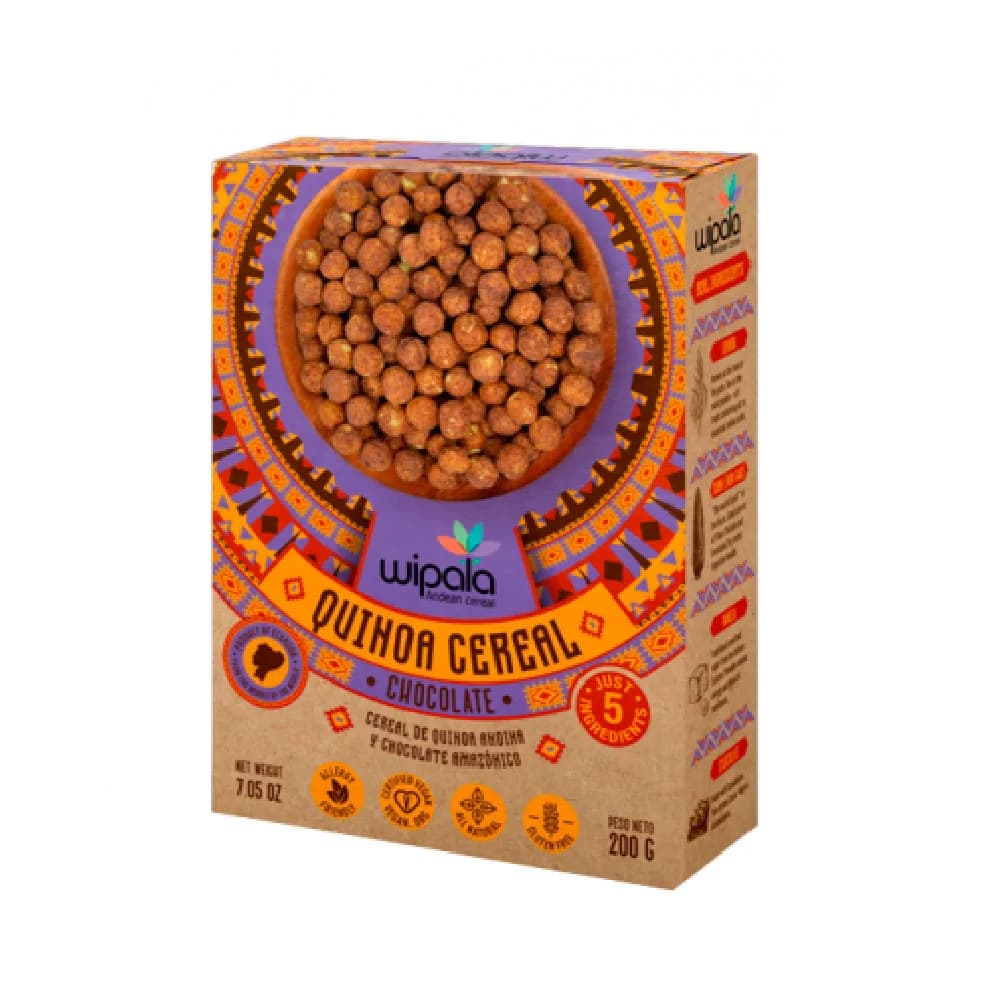 Cereal Quinoa y Chocolate Sin Azúcar Vegano Sin Gluten 200 grs