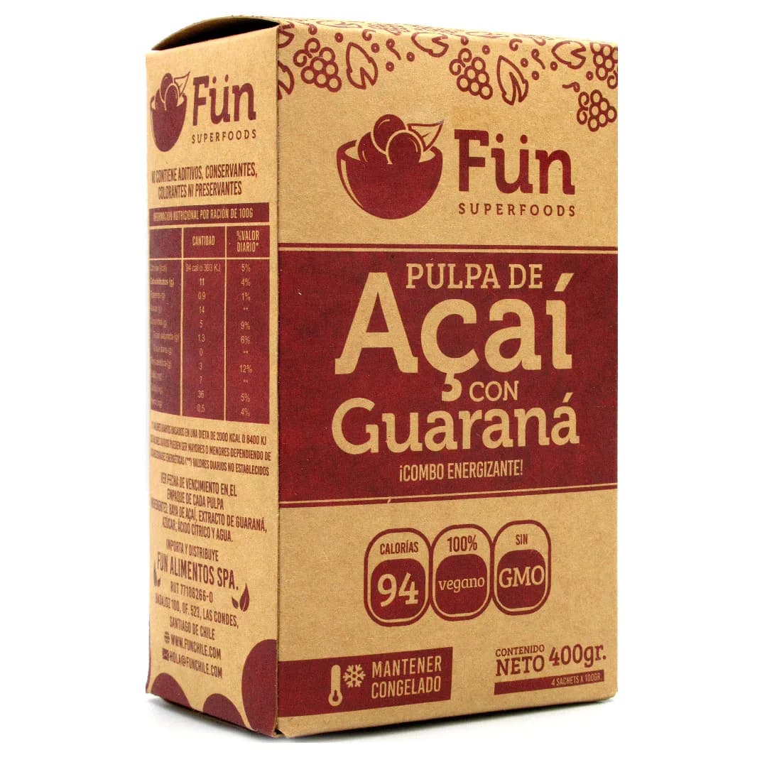 Pulpa de Açaí con Guarana Vegano 400 gr