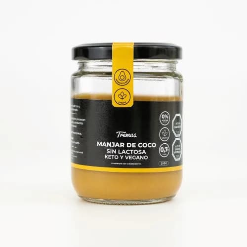 Manjar de Coco Keto y Vegano Sin Azúcar Añadida, 200 g