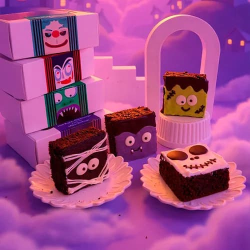 Brownie Monsters, Pack 4 Unidades, Sin Azúcar Añadida, Halloween