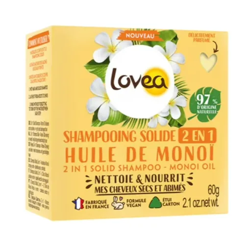 Shampoo Solido 2 en 1 Monoi & Karite Cabello Seco 60Gr