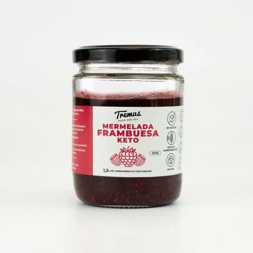 Mermelada de Frambuesa Keto Vegana y Sin Azúcar Añadida, 200 g