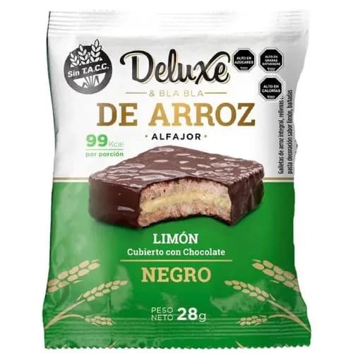 Alfajor de Arroz Gluten Free relleno sabor limon cubierto de Chocolate 28gr