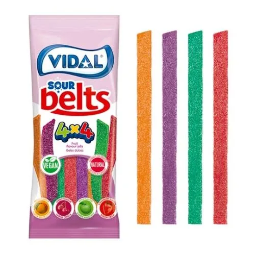 Gomitas Belts 4×4 Fruit & Veggie Vegano Sin Gluten 90 gr