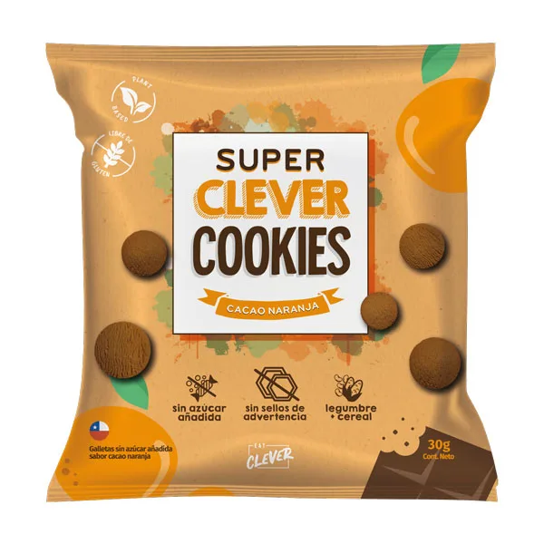Galletas Cacao Naranja Sin gluten sin Azúcar añadida 30 grs