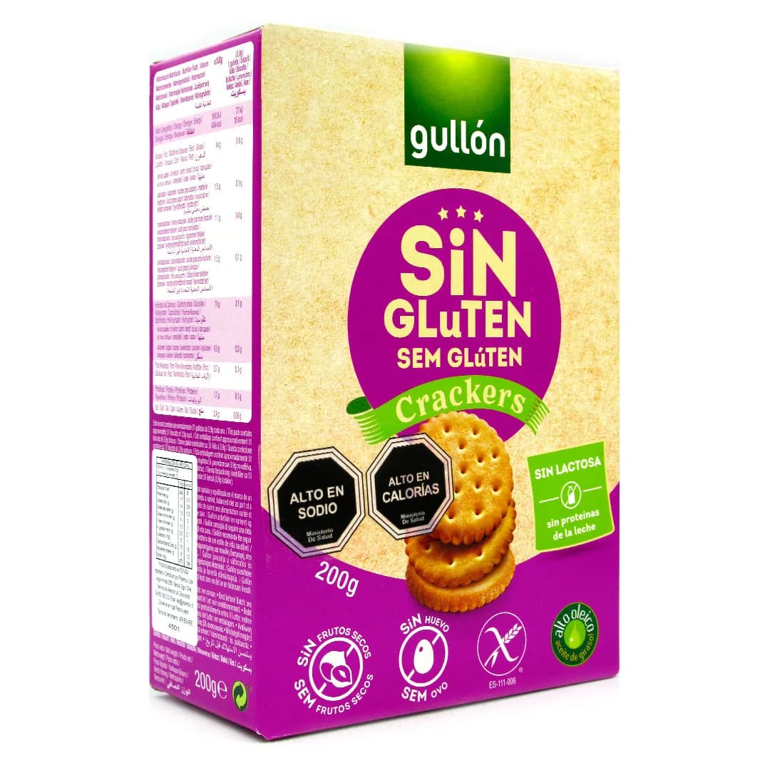 Galletas Crackers salada sin gluten sin lactosa 200 grs