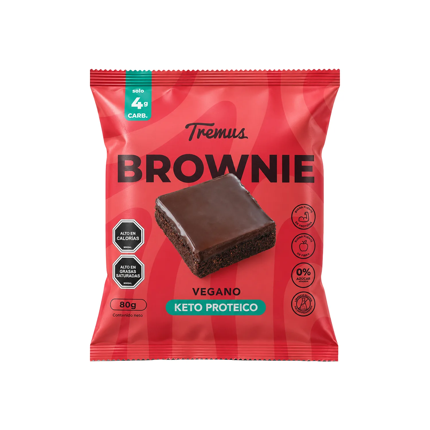 Brownie Vegano, Keto Proteico, Sin Azúcar Añadida, 80 g
