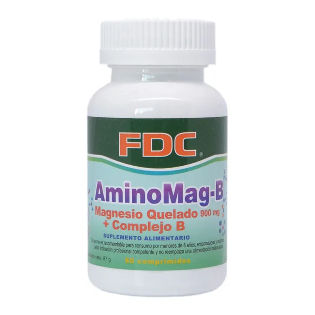 Magnesio Quelado 900 mg + Complejo B AMINOMAG-B 60 comprimidos