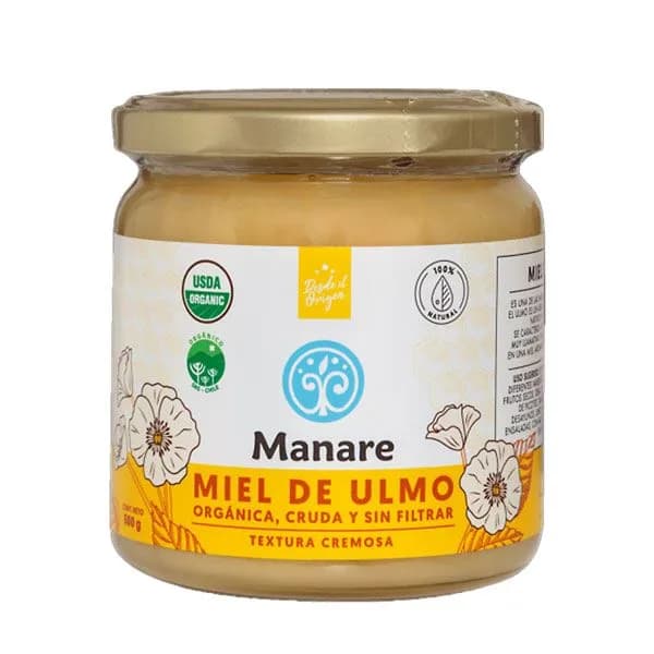 Miel de Ulmo Orgánica Cremosa Cruda y sin Filtrar 500 grs