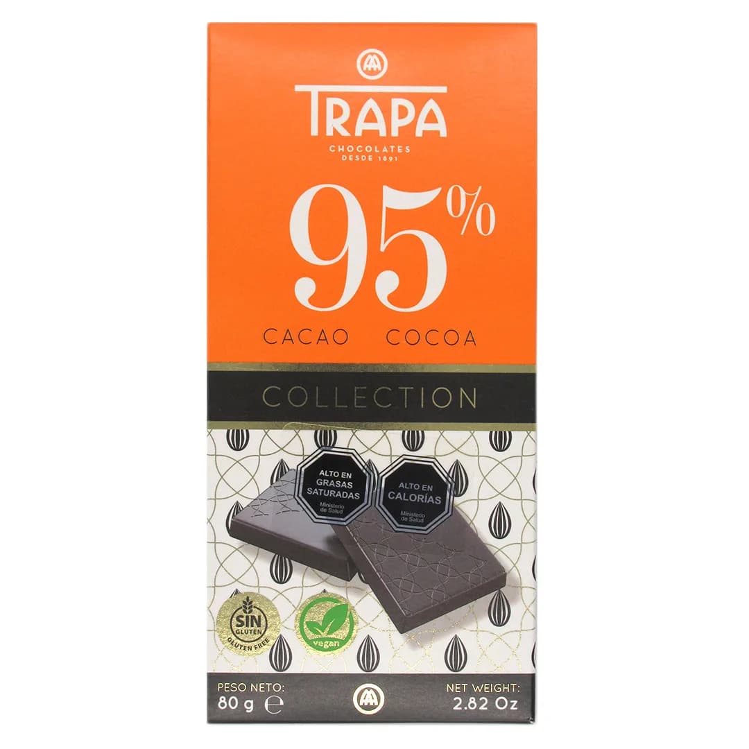 Barra de Chocolate 95% Cacao Collection Sin Gluten Vegano 80 gr