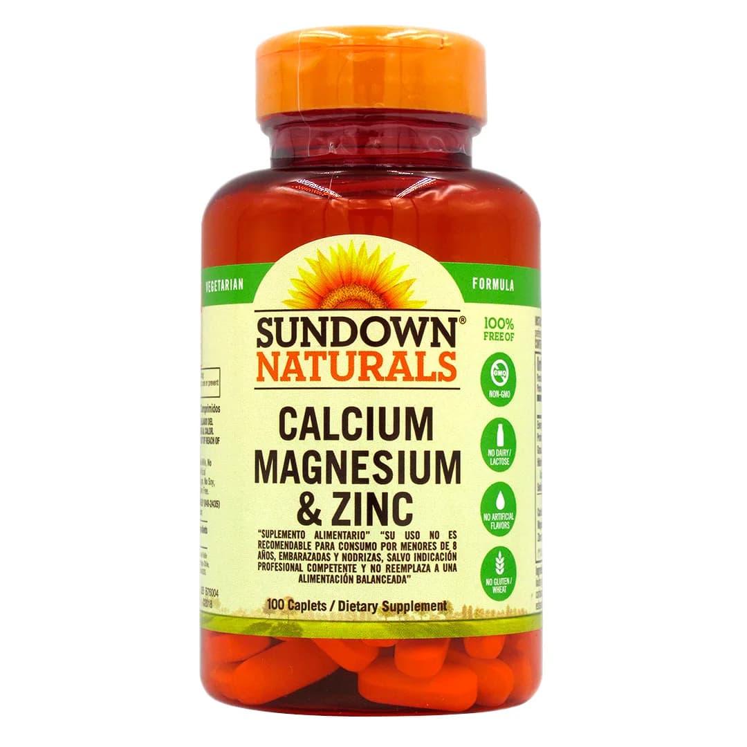 Calcio Magnesio y Zinc Sin Gluten Sin Gmo 100 Capsulas