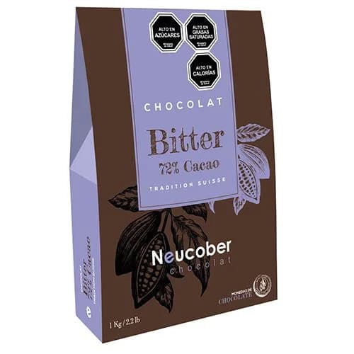 Monedas de Chocolate Bitter 72% sin gluten 1 kg
