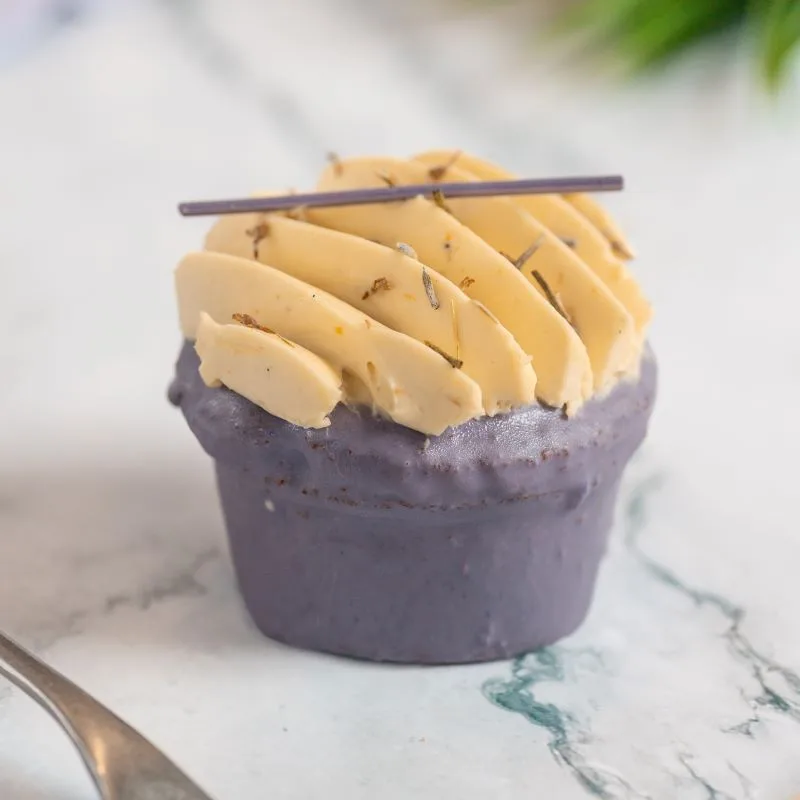 Pack de Cupcakes Naranja Lavanda, sin Azúcar, Keto 2 Un
