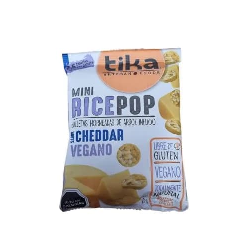 Galleta de Arroz Sabor Cheddar Vegano 0 Azúcar Añadida Libre de Gluten 15 gr