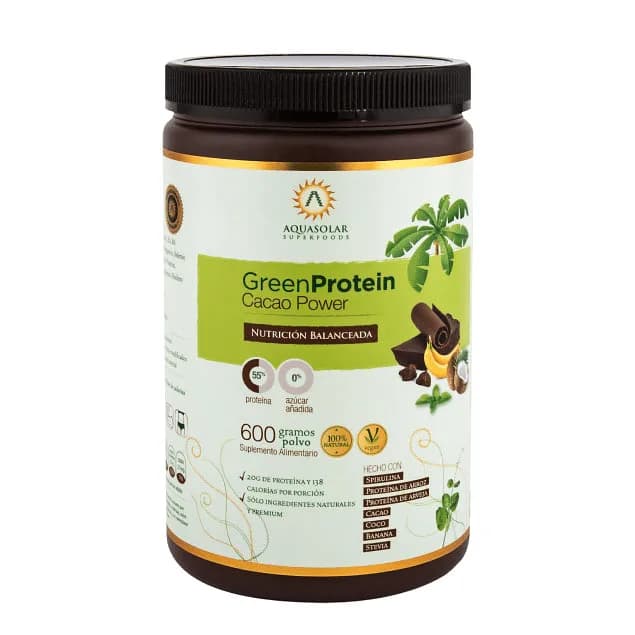 Proteína Vegana Green Protein Sabor Cacao Power 600 Grs