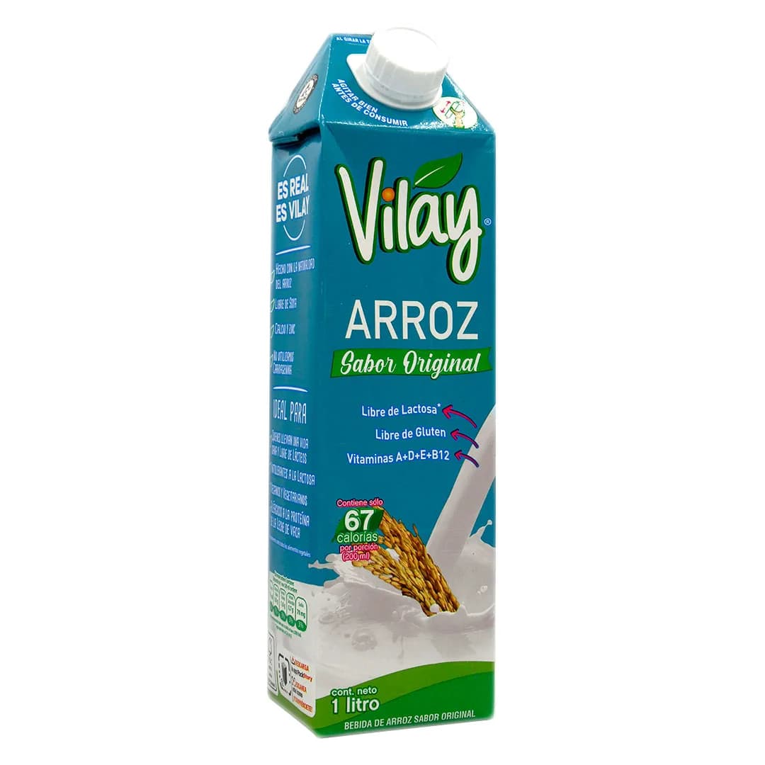 Bebida Vegetal de Arroz Sin Gluten Sin Soya Sabor Original 1 LT