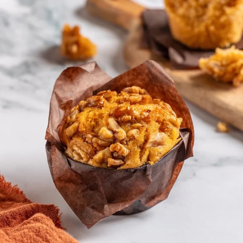 Muffin de Zanahoria Nuez. sin Azúcar. Vegano. 1 Un.