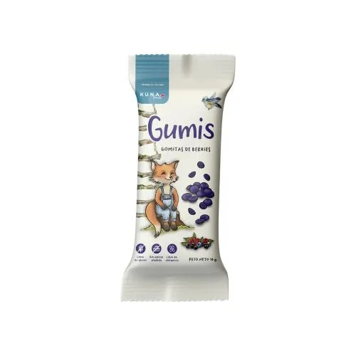 Gomitas de Fruta Sabor Berries libre de gluten sin Azúcar libre de alergenos 64gr.