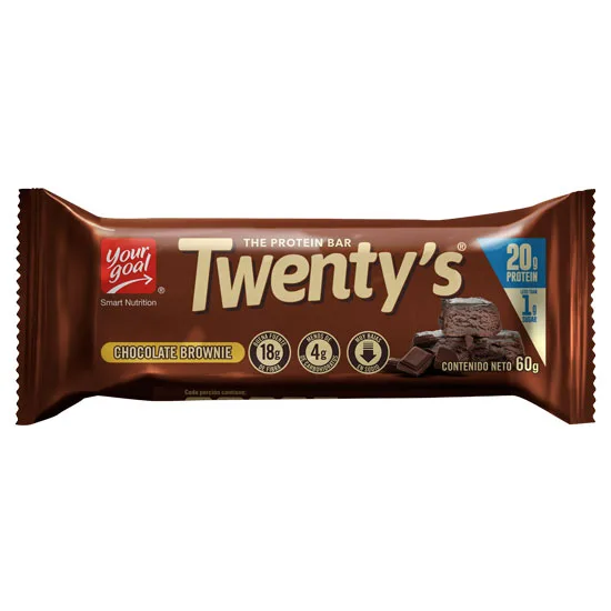 Barra de Proteína Keto Twentys Sabor Brownie de Chocolate 60 grs