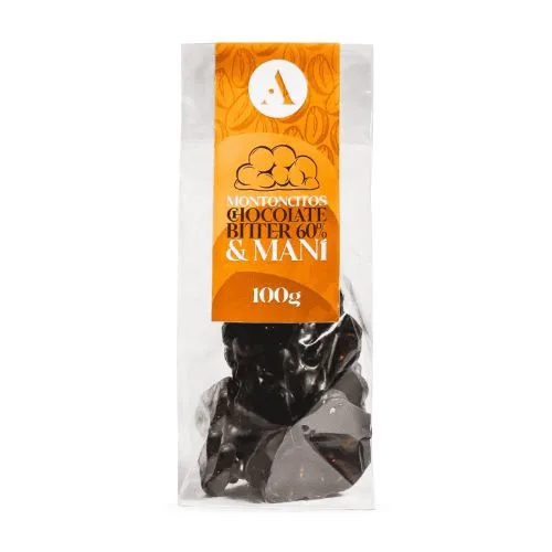 Montoncito Chocolate Bitter 60% y Maní Cubierto de Chocolate 100grs