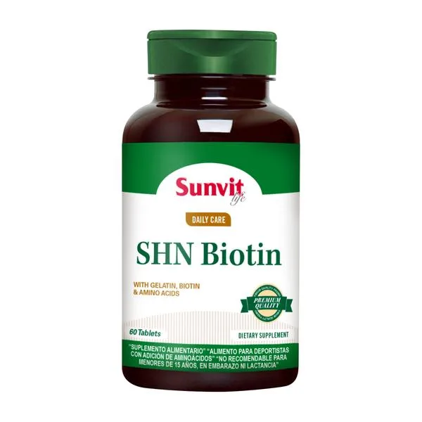 Biotina y Colágeno Hidrolizado SHN Biotin 60 tabletas